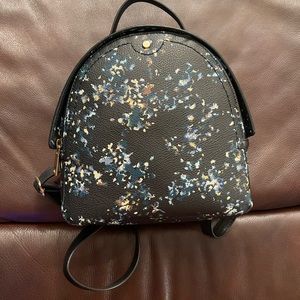 Mini black/floral backpack